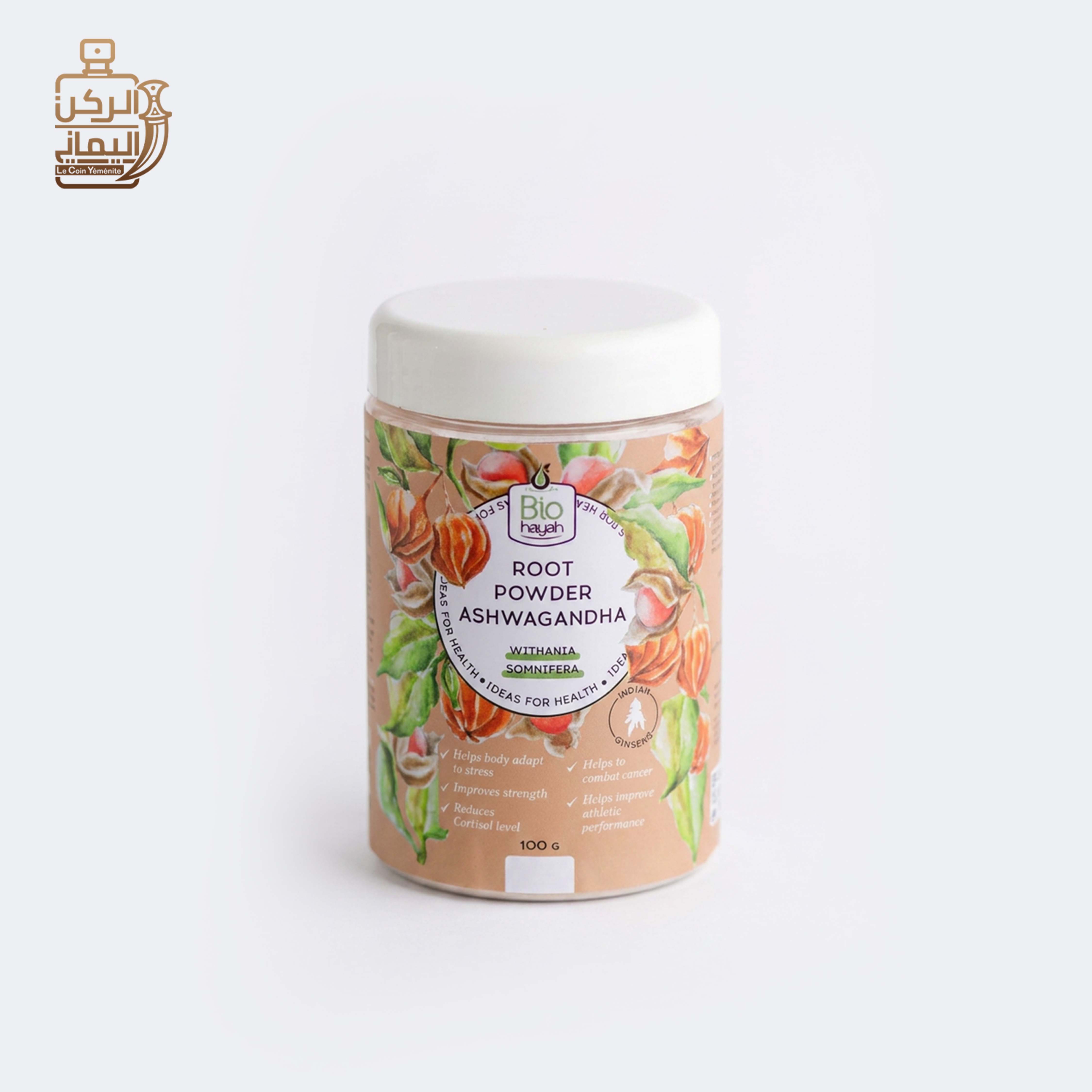 مسحوق Root Powder Ashwagandha 100 g من شركة Bio Hayah